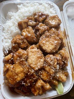 Sesame tofu w/ white rice