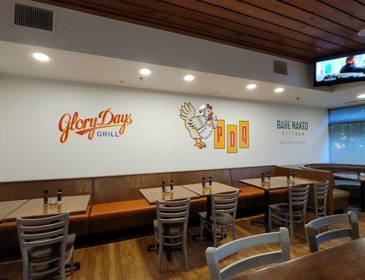 Inside the main dining area at Tampa Food Lab (formerly PDQ Test Kitchen).