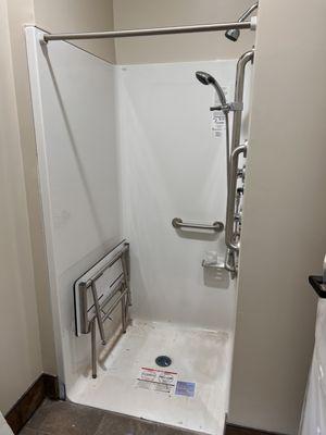 Homeowner's son was recently placed in a wheelchair and his parents asked me to convert there tub into an ADA shower.