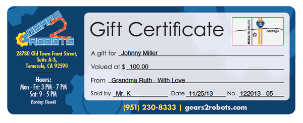 Gifts and Gift Certificates are available!