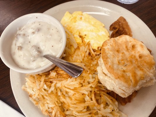 Country Club Breakfast (with sausage gravy, extra ~$1)