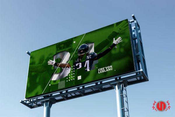 Billboard designs for Philadelphia Eagles Cre'von LeBlanc