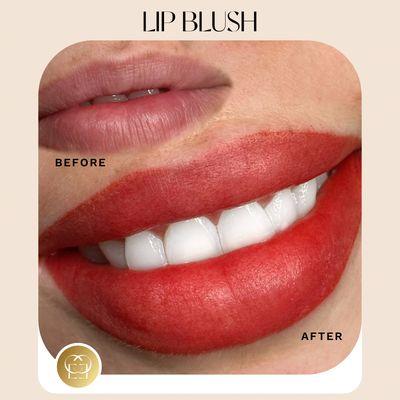 Lip blush before and after