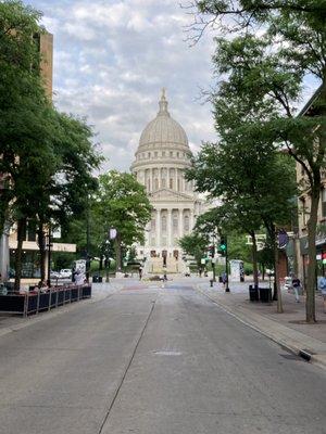 View of the majestic Capital from State Street in Madison.