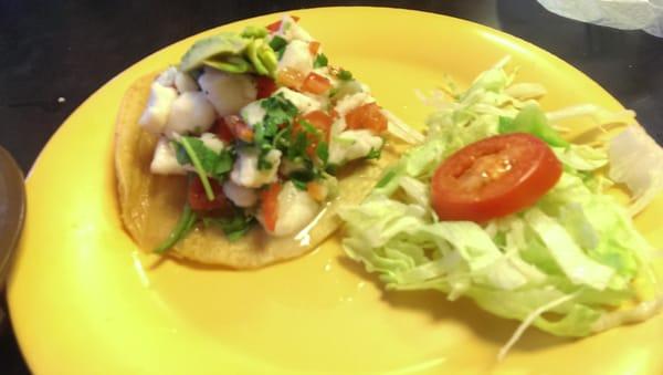 Tostada de ceviche (appetizer)