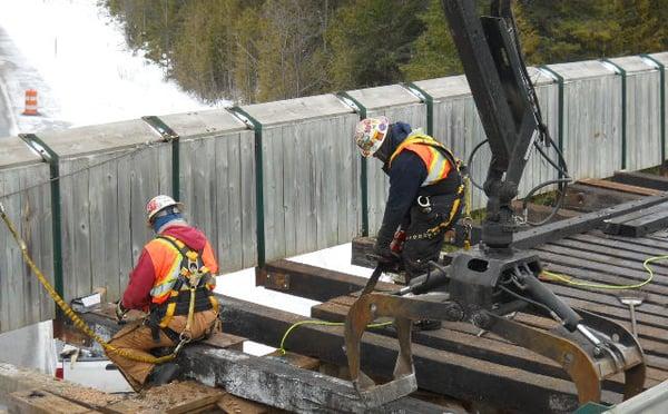 Railroad bridge work in Michigan