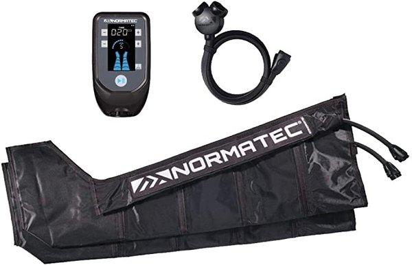 Air compression massage: "warm up quickly, recover faster, and feel fully revived with Normatec's restorative massage."