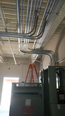 Out of switchgear branch conduits