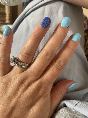 Pretty blue Shellac manicure