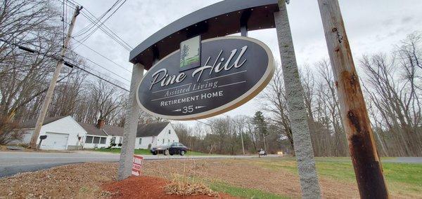 Pine Hill location sign.