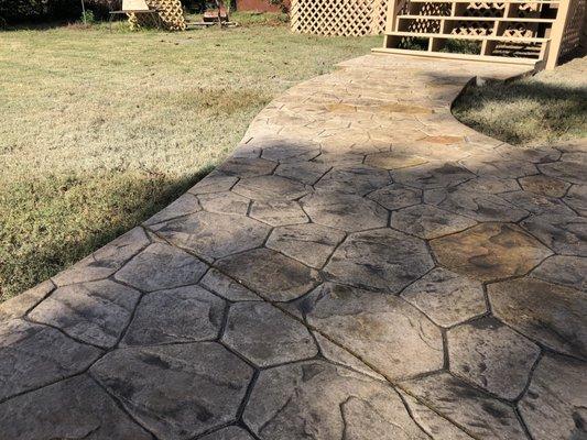 Random Stone Concrete Stamped walkway