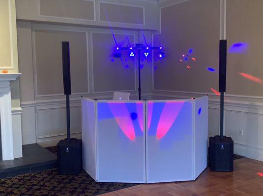 Light and laser show adds excitement to every party.