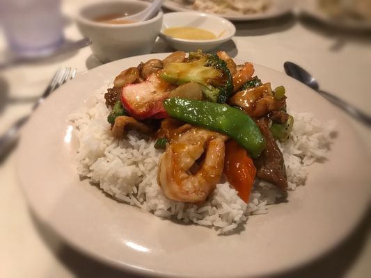 Happy Family On White Rice (just a few scoops of my full huge portion)