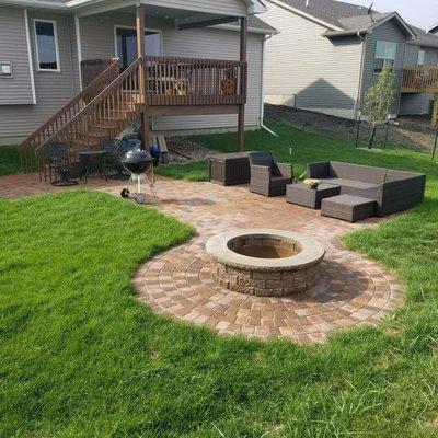 Paver patio makes a nice outdoor living space!