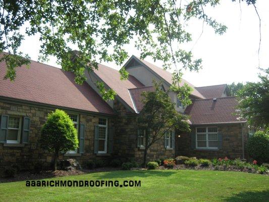 Main roof on front view, hip, ridge ,valley,and walls.