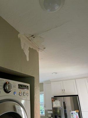 Ceiling damage from roof leak last year.