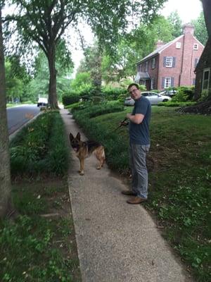 Taking Bear for a walk.