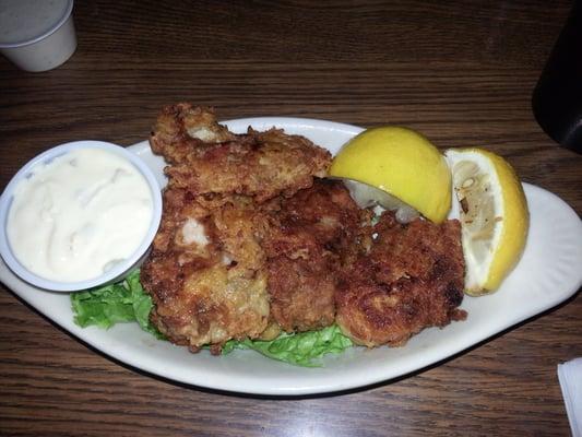 Pan-fried oyster appetizer