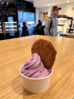 Ube Soft Serve with Cooking Topping