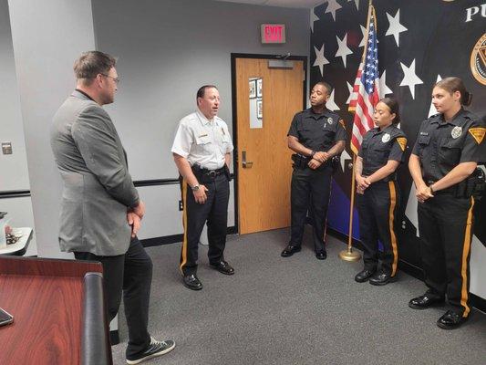 Todd Fedoruk meeting new recruits at the Marlton, NJ Police Department