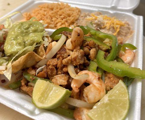 Chicken & shrimp fajitas