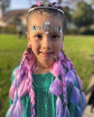 Party braids and face jewels