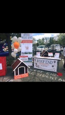 Fundraiser for Morris County k9 Sheriffs dogs. West End donated $5 for every person who signed up to raffle off these lovely new dog houses.