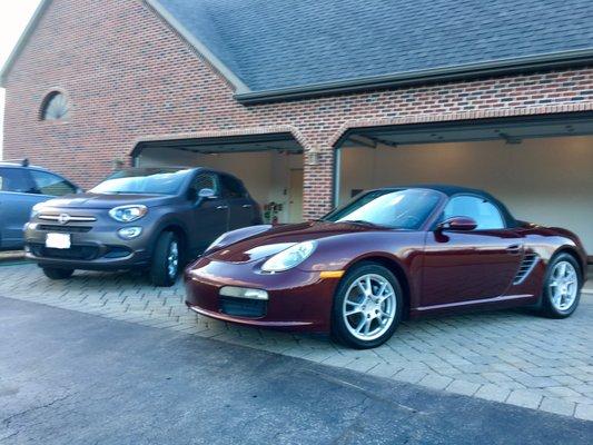 Full detail on a Fiat 500 and three step paint correction with 12 month sealant on a Porsche Boxter.