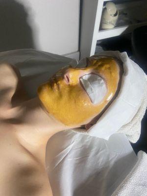 24K gold mask offered in a European Facial @ VKMD