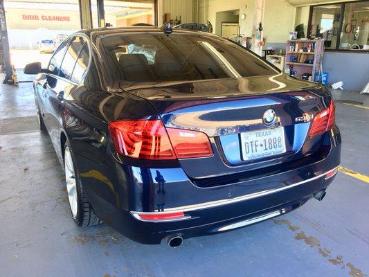 14 Bmw 5 series after trunk, bumper & rear body panel replacement