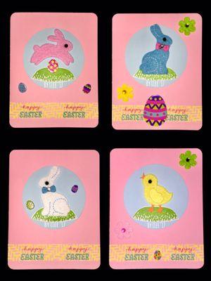 Got this pack of Easter felt stickers for $3 (20 pcs) . They make cute cards !