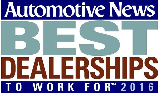 Niello Volvo of Sacramento is proud to be awarded as one of the top 100 Best Dealerships To Work For by Automotive News for 2016!