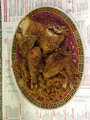 Fried Half Chicken with Roast Pork Fried Rice