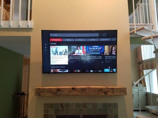 TV over the fireplace installation