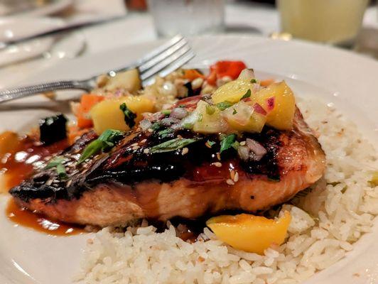 Miso-Soy Glazed Salmon with Mango Relish