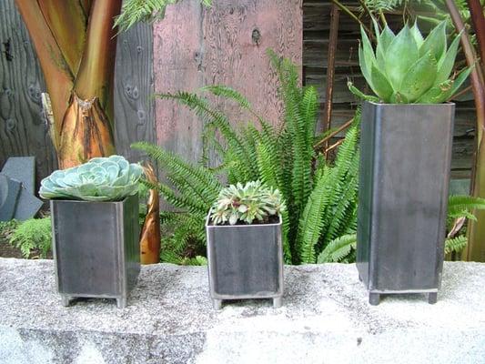 Modern Steel Planter Containers.