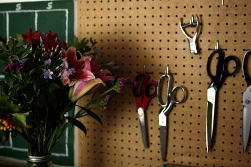 The cutting table and tool board.