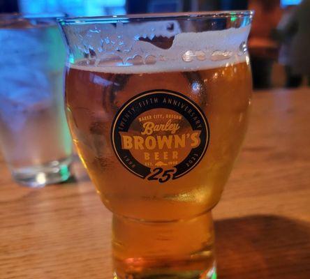 Barley Brown's Hot Blonde Ale.