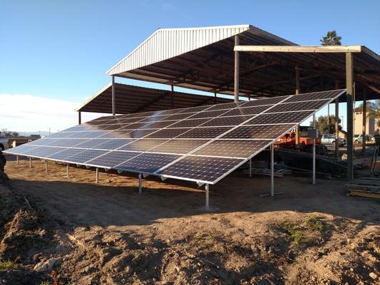 54 module ground mount for residence in Hilmar, CA.