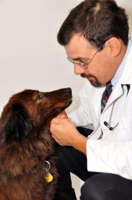 Dr. Cole consults with the clinic's quality control officer, "Fred".