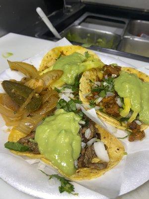 Tacos with guacamole