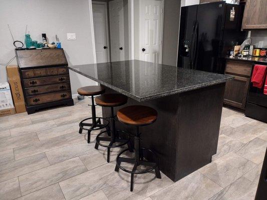 Black granite countertop