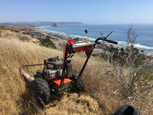 Mowing above Cayucos