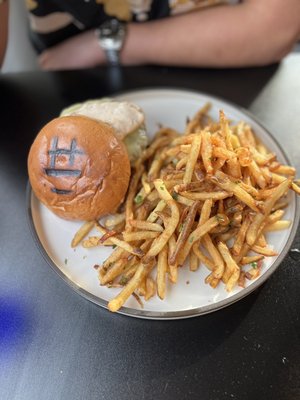 Waygu burger with truffle fries