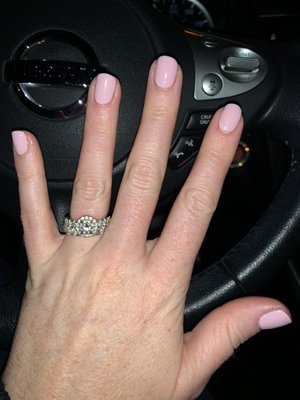 Pink gel manicure