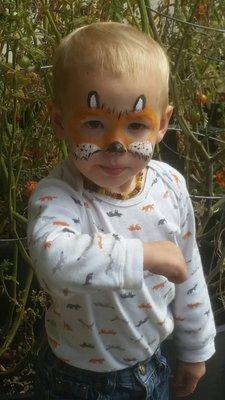 My handsome child with his beautiful fox facepainted mask