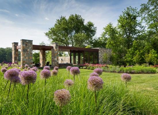 Pool house for custom waterfront home on Harness Creek by Purple Cherry Architects - Annapolis. Visit purplecherry.com for more photos.