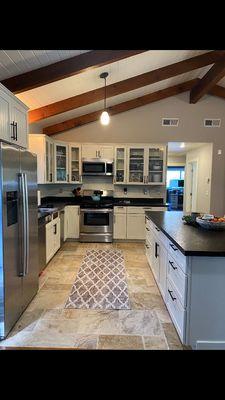 After picture of painting cabinets ceiling, and walls