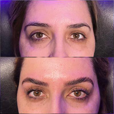 Lash lift and lamination before and after