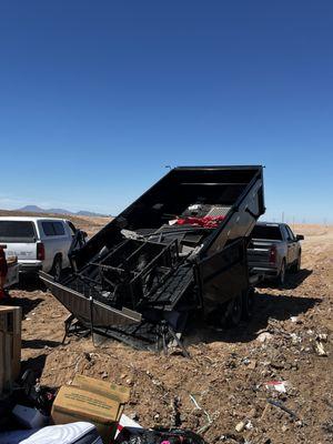 At the dump unloading